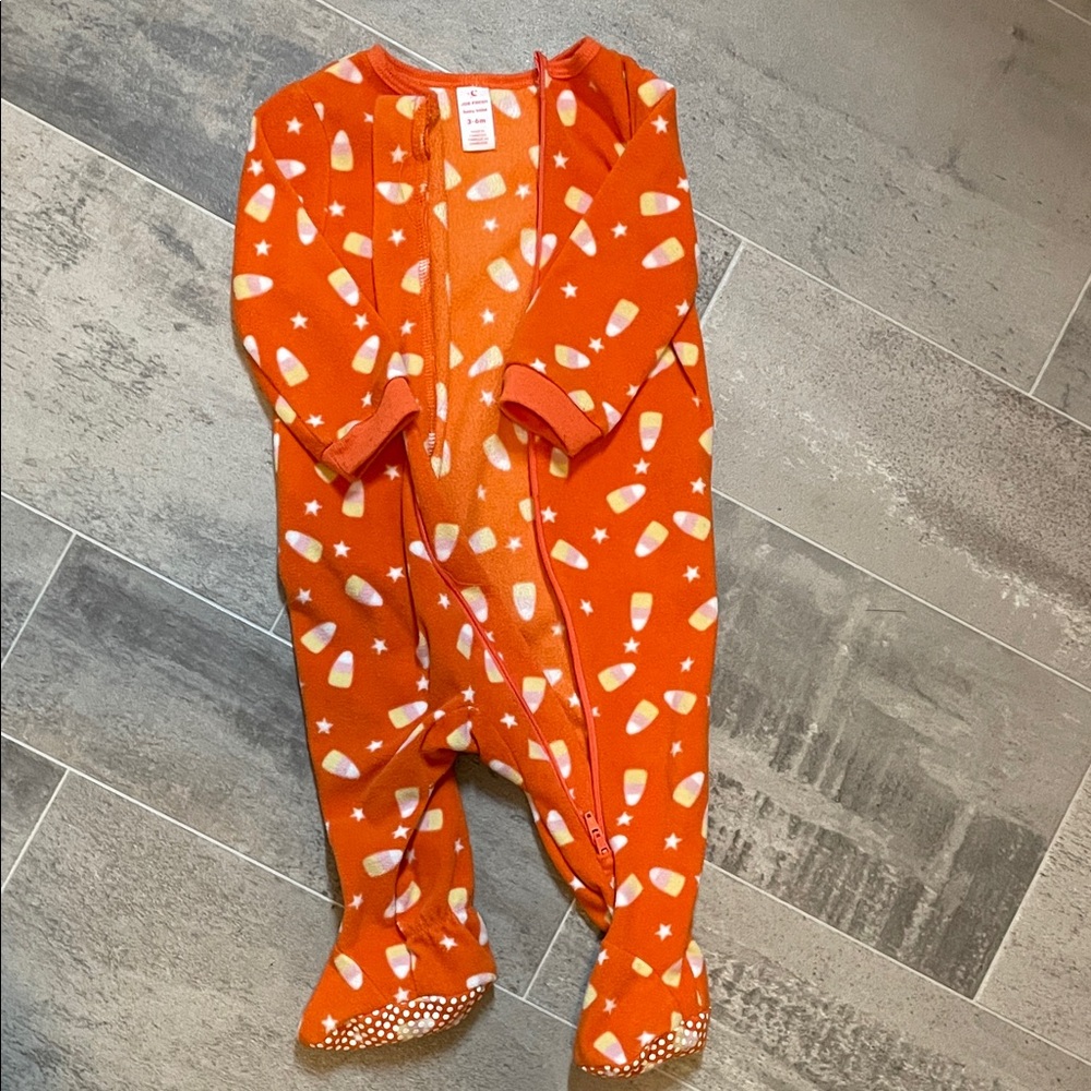 3/$20 Orange Candy Corn Kids One Piece
